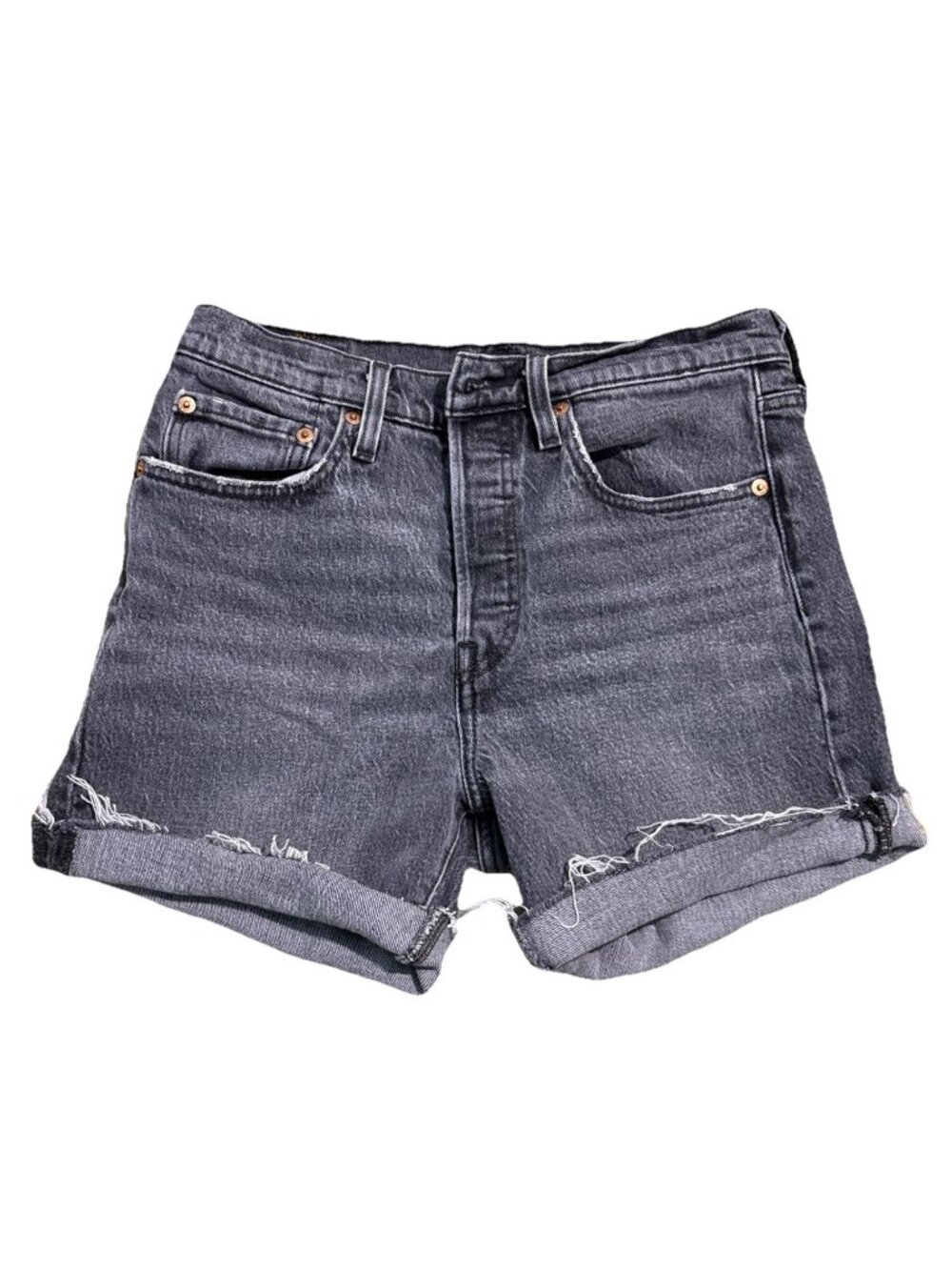 Levi’s 501 Skinny jean Premium women's Cutoff Shorts 27 Black Levi Buttons
